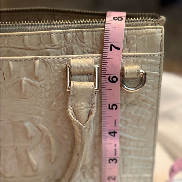 Brahmin Cream Satchel with Woven Leather Design - Picture 6 of 11